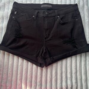 Rock & Republic Women's Black Ripped Jean Shorts
